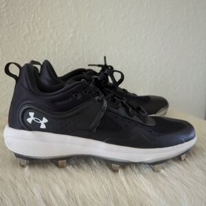 Under Armour Softball Cleats Womens 8.5Black Glyde MT Charged Logo Lace Up Molde